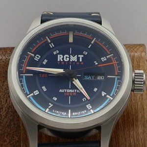 RGMT Tritium Limited Edition -Cobalt Blue- Leather Blue Dial Stainless Automatic